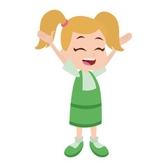 Cute girl cartoon vector illustration graphic design