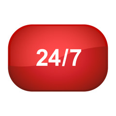 Glossy Button rot - 24/7