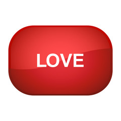 Glossy Button rot - Schaltfläche - Liebe