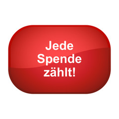 Glossy Button rot - Jede Spende zählt