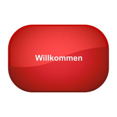 Glossy Button rot - Willkommen