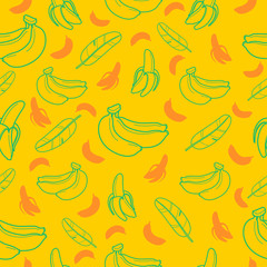 Banana fruit seamless pattern background vector format