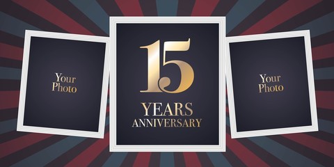 15 years anniversary vector icon, logo