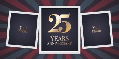 25 years anniversary vector icon, logo