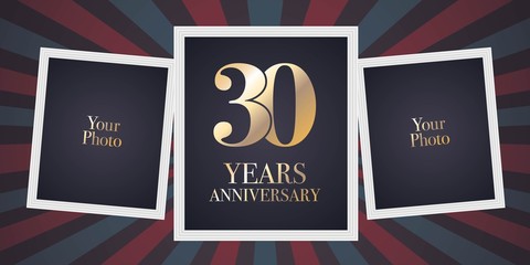 30 years anniversary vector icon, logo