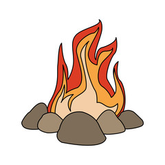 Bonfire cartoon isolated vector illustration graphic design