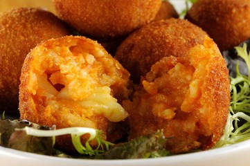 Fried Risotto balls filled with cheese