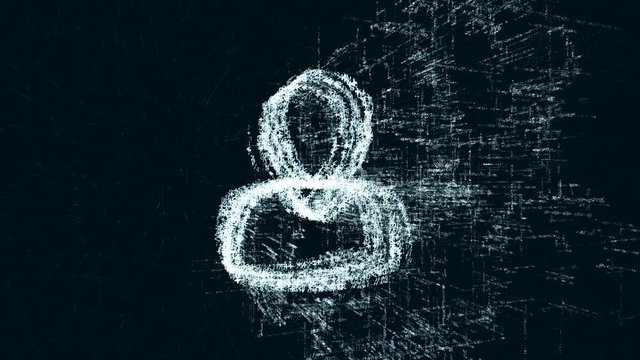 Man logo, a design consisting of a code of numbers and a symbol. Abstract man icon in computer cyber network on a dark turquoise background