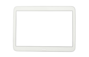 white pc tablet with empty screen isolated