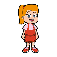 Cute girl cartoon vector illustration graphic design