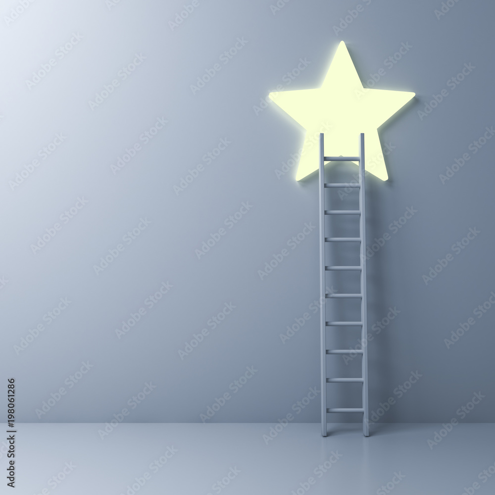 Leinwandbilder ladder to the star abstract concept . 3d rendering.