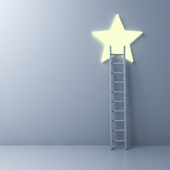 Ladder to the star abstract concept . 3D rendering.