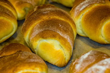 Homemade croissants with sweet filling
