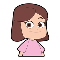 Cute girl cartoon with book vector illustration graphic design