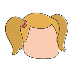 Cute girl faceless cartoon vector illustration graphic design