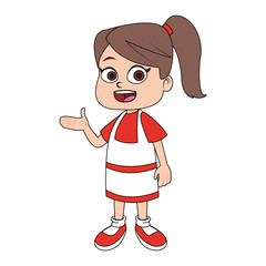 Cute girl cartoon vector illustration graphic design