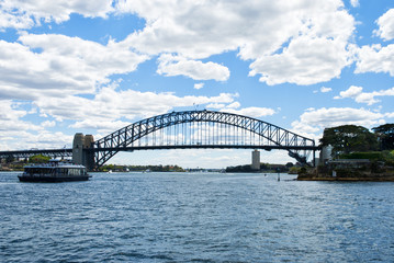 Fototapeta na wymiar Sydney Australia Harbour Bridge Full Side view Panoramic