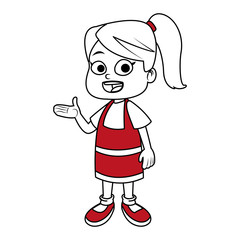 Cute girl cartoon vector illustration graphic design