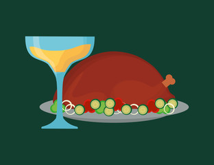 Champagne and roasted turkey