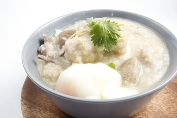 porridge rice in ceramic bowl