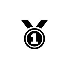 Obraz premium Award Medal. Flat Vector Icon. Simple black symbol on white background