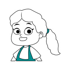 Cute girl cartoon vector illustration graphic design