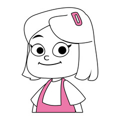 Cute girl cartoon vector illustration graphic design