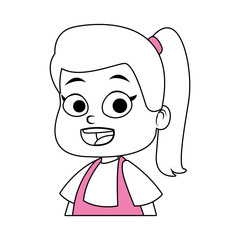 Cute girl cartoon vector illustration graphic design