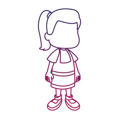 Cute girl faceless cartoon vector illustration graphic design