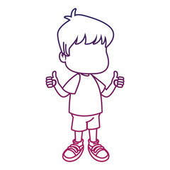 Cute boy faceless cartoon vector illustration graphic design