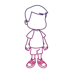 Cute boy faceless cartoon vector illustration graphic design