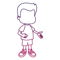 Cute boy faceless cartoon vector illustration graphic design