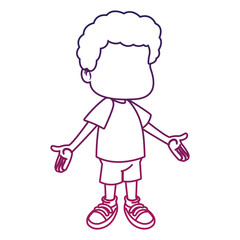 Cute boy faceless cartoon vector illustration graphic design