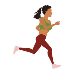 Fototapeta premium Fitness woman running cartoon vector illustration graphic design