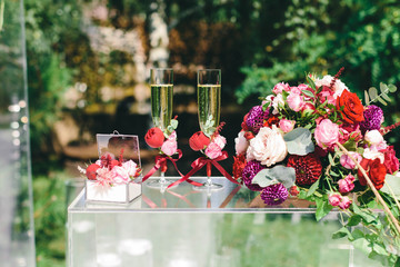 table decor for a wedding ceremony