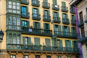 Obraz premium facade of Classical and elegant architecture buildings in Spain