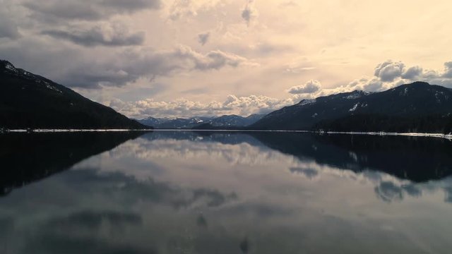 Breathtaking Nature Hyperlapse Mountain Lake Mirror Reflection