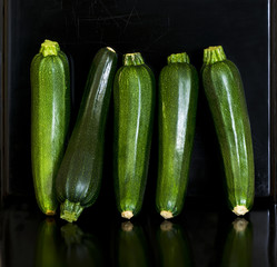 Group of zucchini (zucchetti, courgettes)