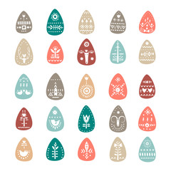 Vector collection of Easter eggs painted with Scandinavian ornaments.