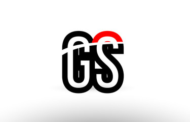 black white alphabet letter gs g s logo icon design