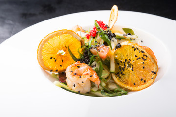 Elegant asian seafood salad