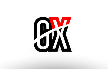 black white alphabet letter gx g x logo icon design
