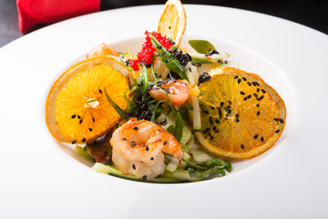 Elegant asian seafood salad