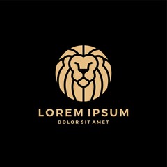 lion head logo template vector icon