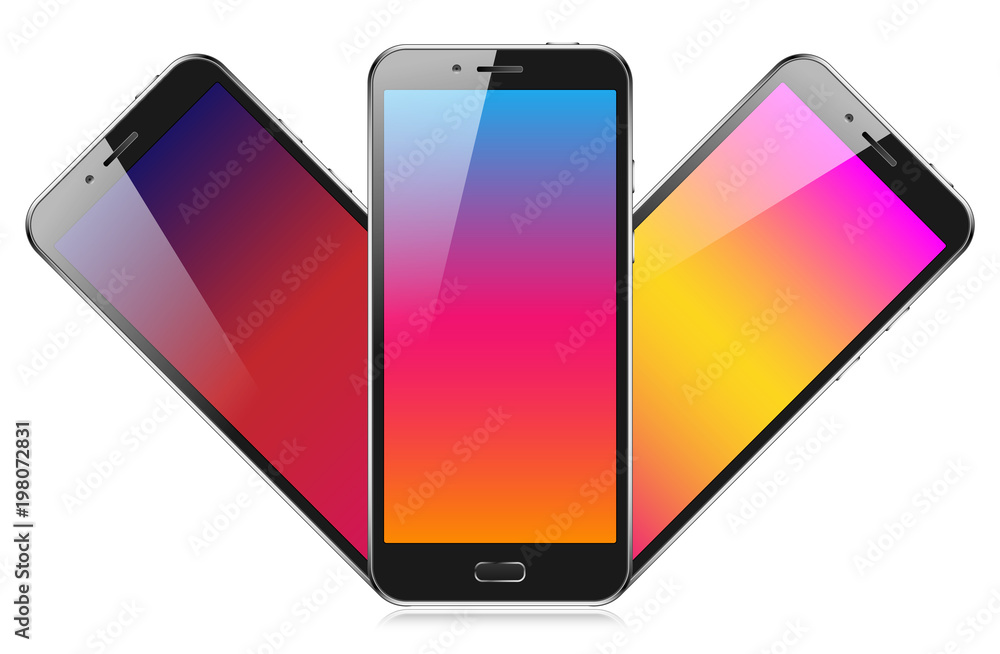 Poster wallpapers are presented with a smartphone, with a gradient screen. created to represent your applic