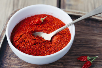 red pepper powder, bowl