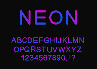 Modern font. Alphabet and numbers. Vector typography