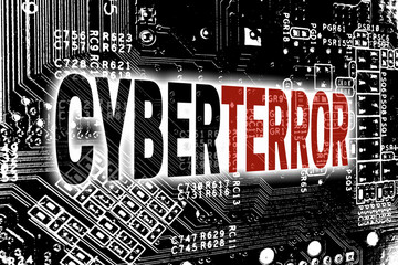 Cyberterror mit Leitplatine Konzept Hintergrund