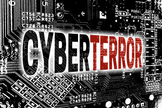 Cyberterror mit Leitplatine Konzept Hintergrund
