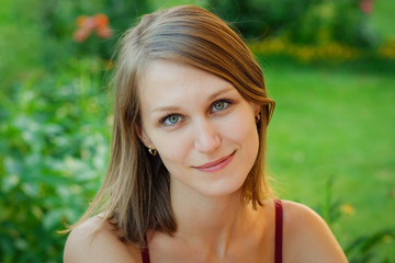 Naklejka premium Portrait of Beatiful Woman Close Up